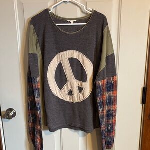 Oli &  Hali Peace Sign Long Sleeve Shirt